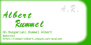 albert rummel business card